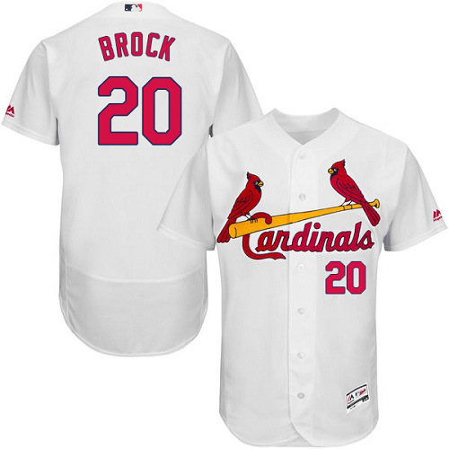 St. Louis Cardinals #20 Lou Brock White Flexbase Collection Stitched MLB Jersey