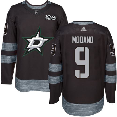 Adidas Dallas Stars #9 Mike Modano Black 1917-2017 100th Anniversary Stitched NHL Jersey