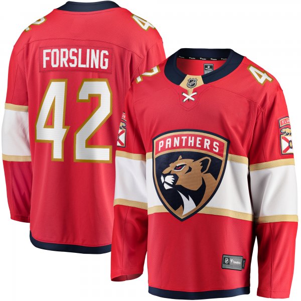 Men's Florida Panthers Gustav Forsling Fanatics Red Home Breakaway Player Jersey