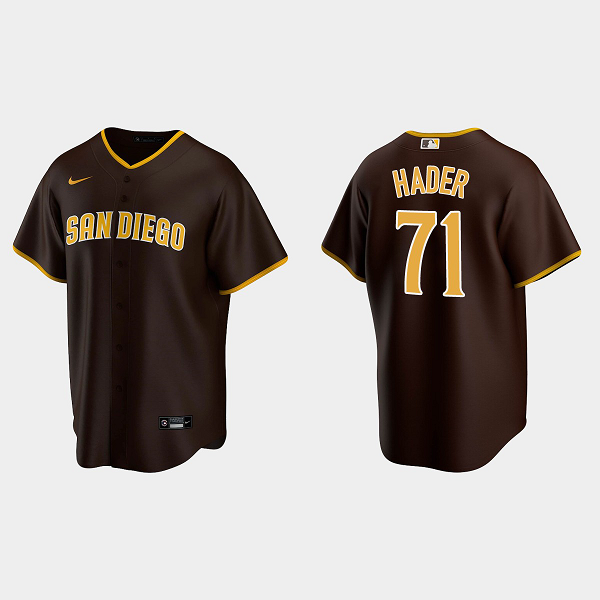 Men's San Diego Padres #71 Josh Hader Cool Base Road MLB Jersey - Brown