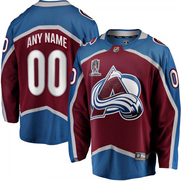 Men's Colorado Avalanche Fanatics Burgundy 2022 Stanley Cup Champions Breakaway Home Custom Jersey