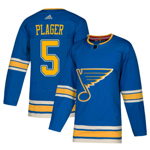 Men's Adidas St. Louis Blues #5 Bob Plager Blue Alternate NHL Hockey Jersey