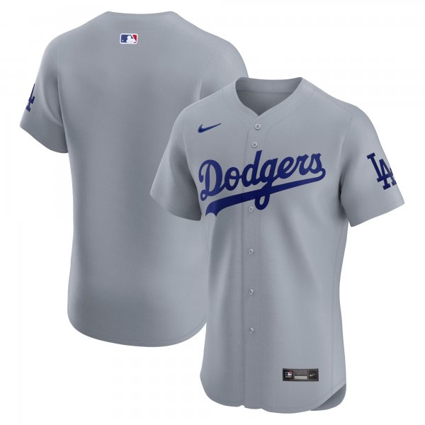 Men's Los Angeles Dodgers  Nike Gray Alternate Vapor Premier Elite Patch Jersey