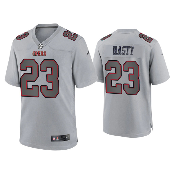 Men's San Francisco 49ers JaMycal Hasty Gray Atmosphere Fashion Game Jersey