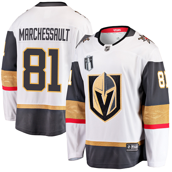 Men's Vegas Golden Knights #81 Jonathan Marchessault White 2023 Stanley Cup Final Away Premier Player Jersey