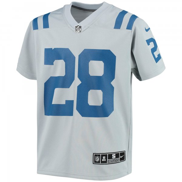 Youth Indianapolis Colts Jonathan Taylor Nike Gray Inverted Team Game Jersey