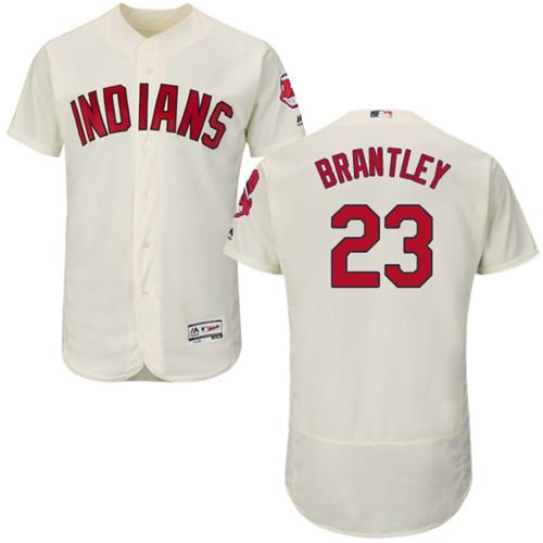 Cleveland Indians #23 Michael Brantley Cream Flexbase Collection Stitched MLB Jersey