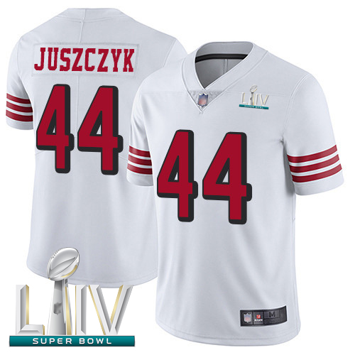 San Francisco 49ers #44 Kyle Juszczyk White Rush Super Bowl LIV Bound Men's Stitched NFL Vapor Untouchable Limited Jersey