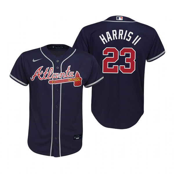 Youth Atlanta Braves #23 Michael Harris II Navy Alternate MLB Jersey