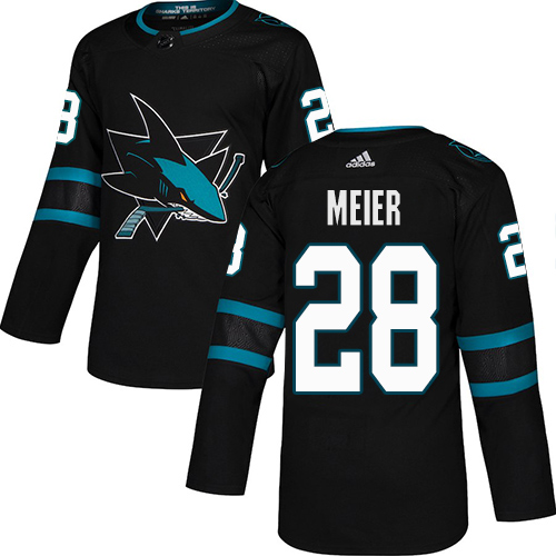 Adidas San Jose Sharks #28 Timo Meier Black Alternate Stitched NHL Jersey