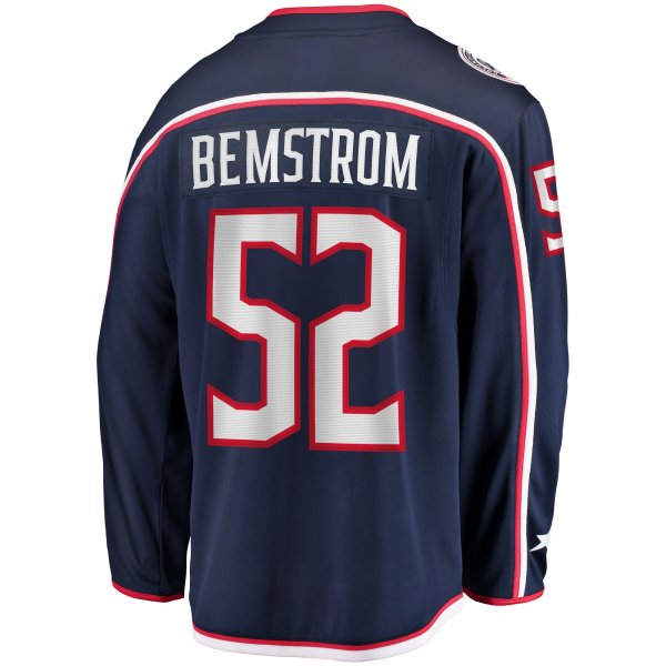 Men's Columbus Blue Jackets Emil Bemstrom Fanatics Navy Home Breakaway Player Jersey