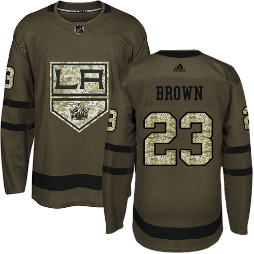 Adidas Los Angeles Kings #23 Dustin Brown Green Salute to Service Stitched NHL Jersey