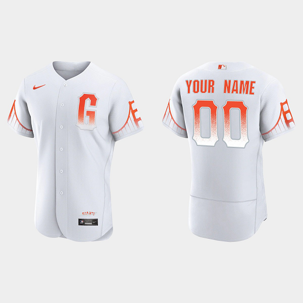 Men's San Francisco Giants Custom White 2021 City Connect Flexbase Jersey