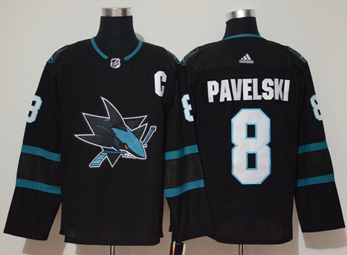 Adidas San Jose Sharks #8 Joe Pavelski Black Alternate Stitched NHL Jersey