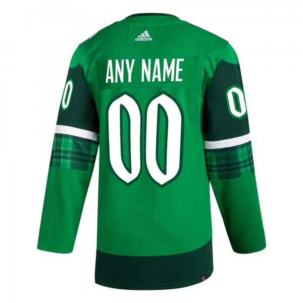 Men's New York Rangers  adidas Kelly Green St. Patrick's Day Custom Jersey