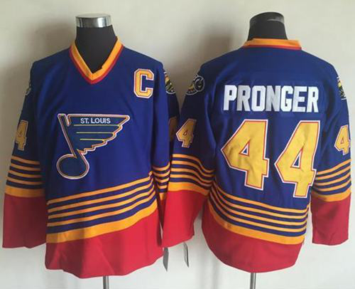 St. Louis Blues #44 Chris Pronger Light Blue/Red CCM Throwback Stitched NHL Jersey