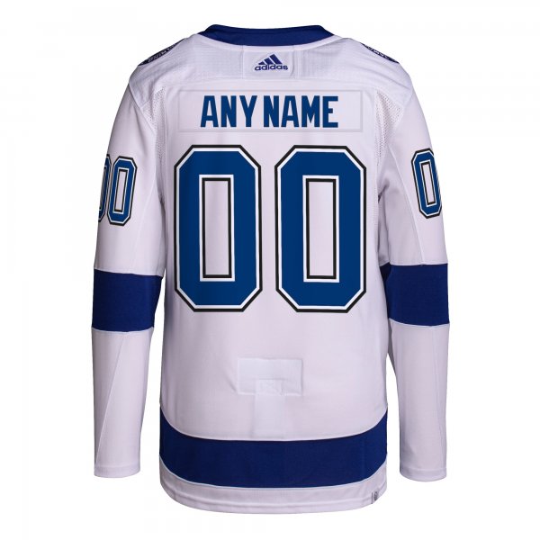 Men's Tampa Bay Lightning  adidas White Away  Primegreen Custom Jersey