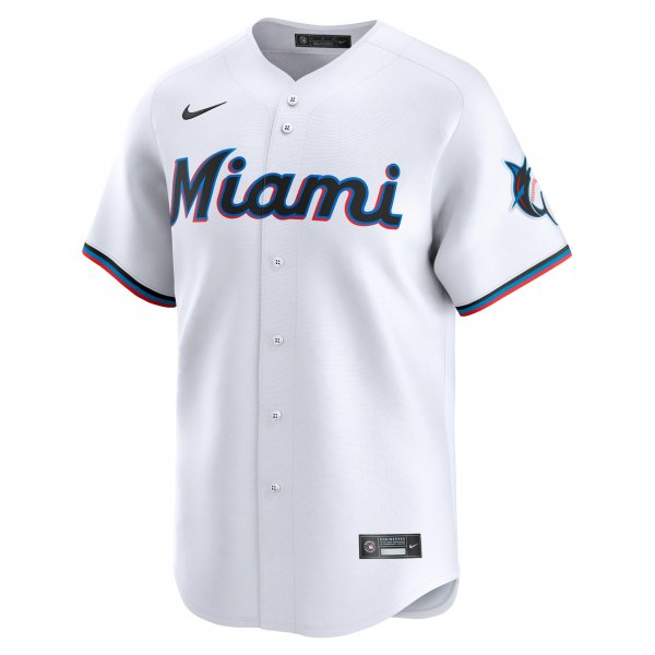 Youth Miami Marlins Nike White Home Limited Custom Jersey