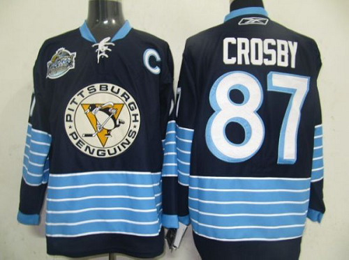 Pittsburgh Penguins #87 Sidney Crosby Stitched Dark Blue 2011 Winter Classic Vintage NHL Jersey