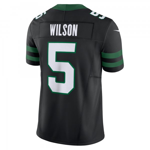 Men's New York Jets Garrett Wilson Nike Legacy Black Alternate Vapor F.U.S.E. Limited Jersey