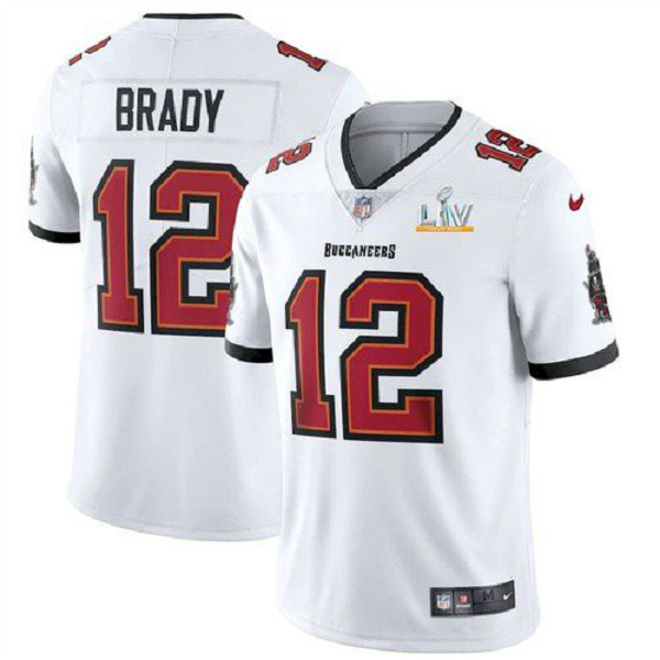 Men's Tampa Bay Buccaneers #12 Tom Brady White 2021 Super Bowl LV Jersey