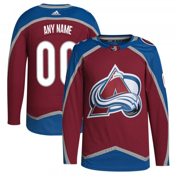 Men's Colorado Avalanche  adidas Burgundy Home  Primegreen Custom Jersey