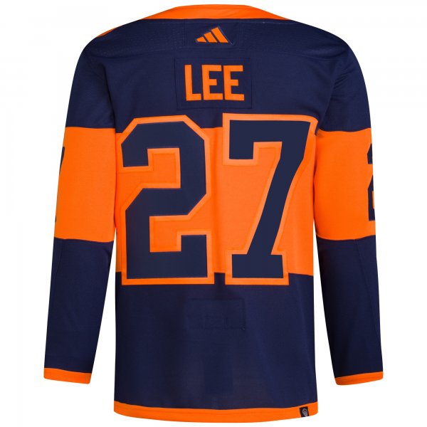 Men's New York Islanders Anders Lee adidas Navy 2024 NHL Stadium Series Primegreen Player Jersey