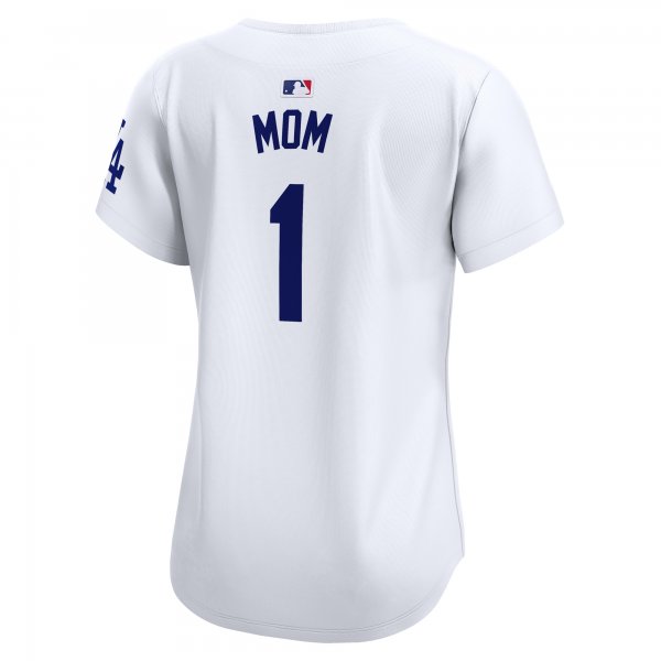 Women's Los Angeles Dodgers Nike White #1 Mom Home Limited Jersey