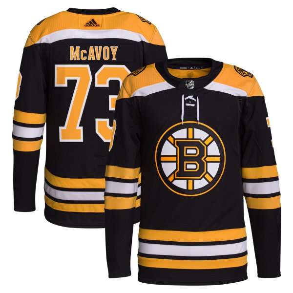 Men's Boston Bruins Charlie McAvoy adidas Black Home Primegreen Pro Player Jersey