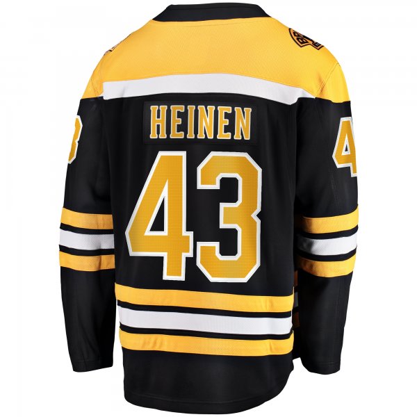 Men's Boston Bruins Danton Heinen Fanatics Black Home Premier Breakaway Player Jersey