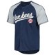 Men's New York Yankees Stitches Navy Button-Down Raglan Fashion Jersey