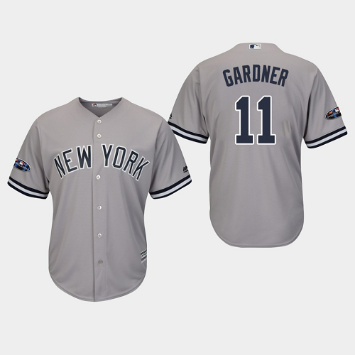 Men's New York Yankees #11 Brett Gardner Gray Cool Base MLB Jersey