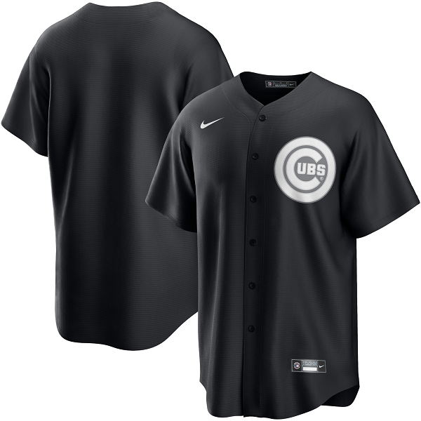 Men's Chicago Cubs Nike Black/White Official Cool Base Jersey