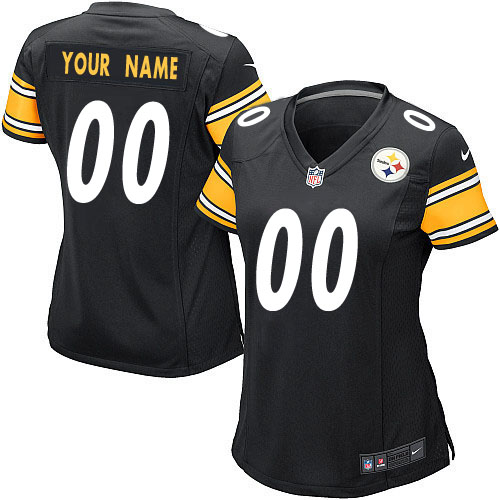 Nike Pittsburgh Steelers Customized Black Stitched Elite Women's NFL Jersey