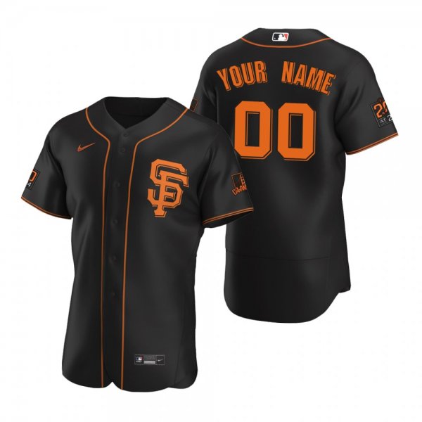 San Francisco Giants Custom Men's Nike Black Alternate 2020 Jersey