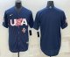 Men's USA Baseball Blank 2023 Navy World Baseball Classic Stitched Jerseys