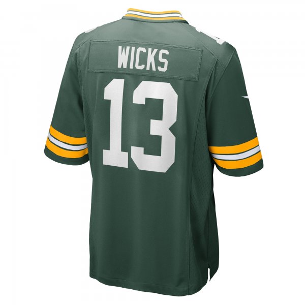 Men's Green Bay Packers Dontayvion Wicks Nike  Green  Game Jersey