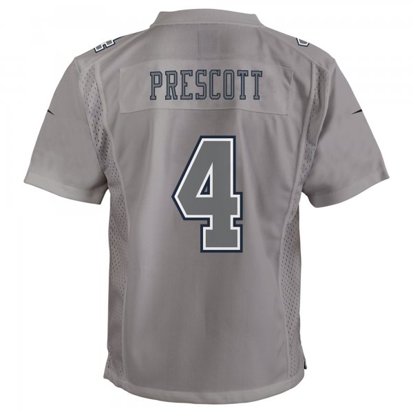 Youth Dallas Cowboys Dak Prescott Nike Gray Atmosphere Game Jersey