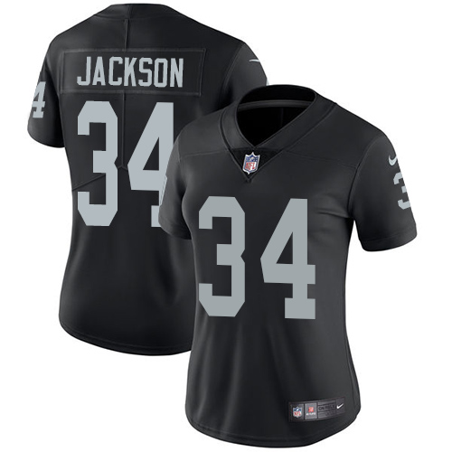 Nike Las Vegas Raiders #34 Bo Jackson Black Team Color Women's Stitched NFL Vapor Untouchable Limited Jersey