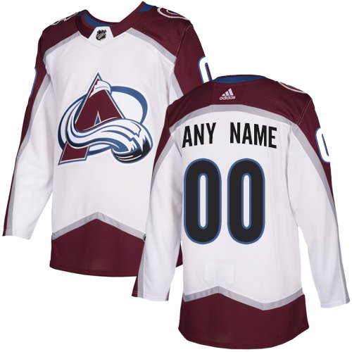 Men's Adidas Colorado Avalanche White Away NHL Customized Jersey