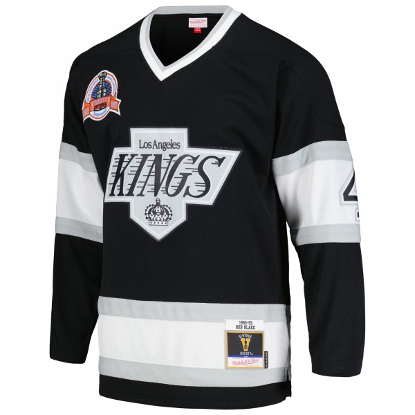 Men's Los Angeles Kings Rob Blake Mitchell & Ness Black  1992/93 Blue Line Player Jersey