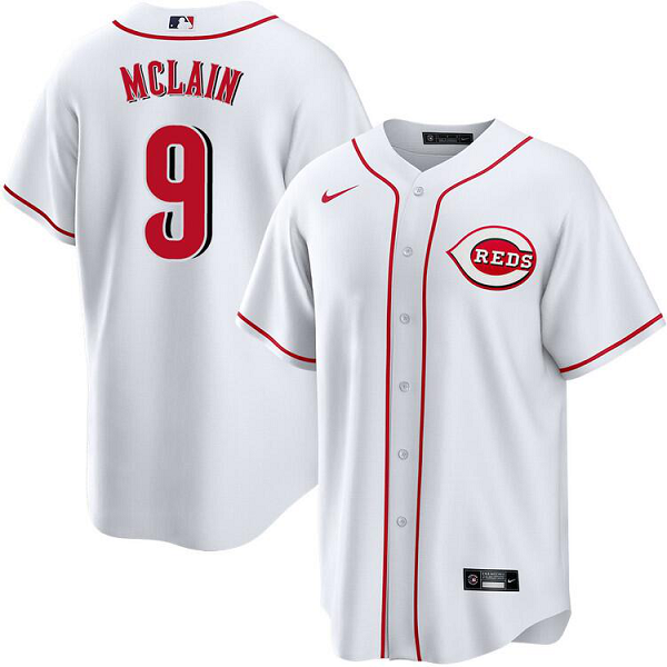 Men's Cincinnati Reds #9 Matt McLain Nike White Alternate Cool Base MLB Jersey