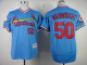 St. Louis Cardinals #50 Adam Wainwright Blue 1982 Turn Back The Clock Stitched MLB Jersey