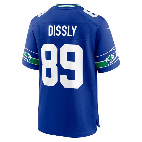 Men's Seattle Seahawks Will Dissly Nike Royal Throwback Player Game Jersey