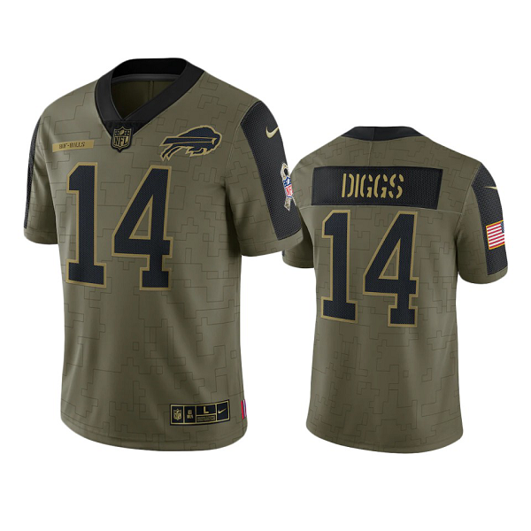 Buffalo Bills Stefon Diggs Olive 2021 Salute To Service Limited Men's NFL Jersey