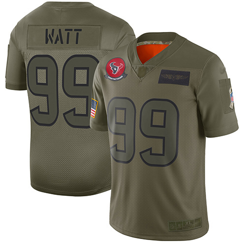 Houston Texans #99 J.J. Watt Camo Men's Stitched NFL Limited 2019 Salute To Service Jersey