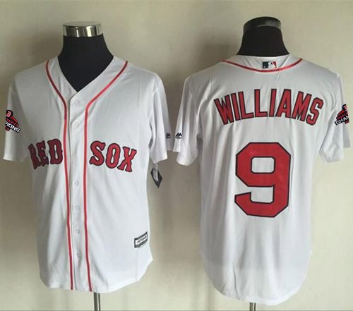 Boston Red Sox #9 Ted Williams White New Cool Base 2018 World Series Champions Stitched MLB Jersey