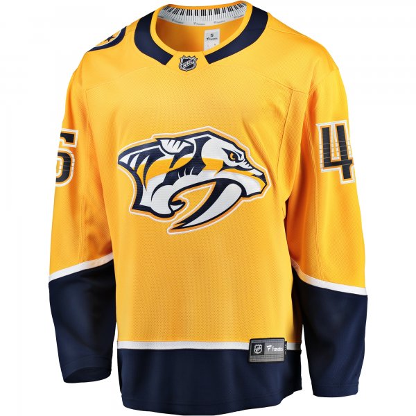 Men's Nashville Predators Alexandre Carrier Fanatics Gold  Premier Breakaway Player Jersey