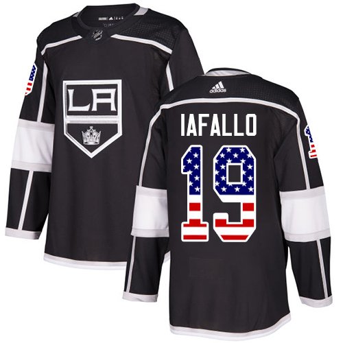 Adidas Los Angeles Kings #19 Alex Iafallo Black Home USA Flag Stitched NHL Jersey