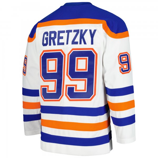 Men's Edmonton Oilers Wayne Gretzky Mitchell & Ness White  1986/87 Blue Line Player Jersey